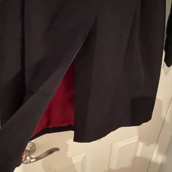 London Fog Women's Black Trench Coat with Red Lining - Picture 6 of 11